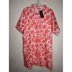 MICHELLE‎ MCDOWELL Dani Shirt Dress NEW Orange Pink Floral Button Front Resort
